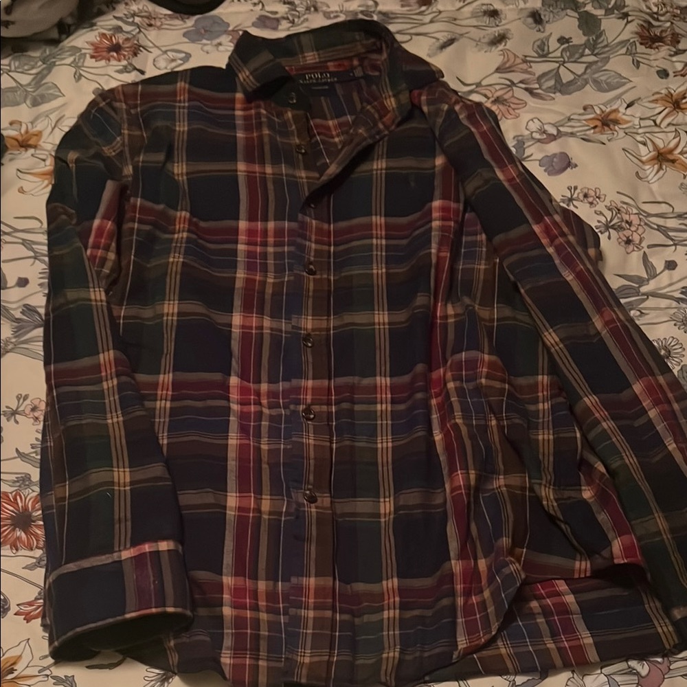 Plaid Button-Up Shirt